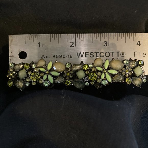 Olive green bling vintage style rhinestone bracelet - Picture 6 of 6